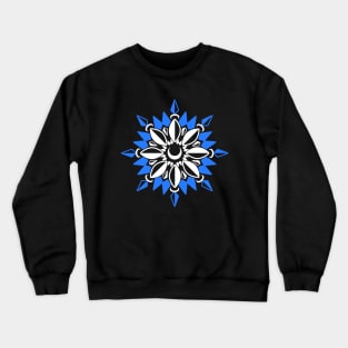 Abstract Moon Flower Print (Blue) Crewneck Sweatshirt